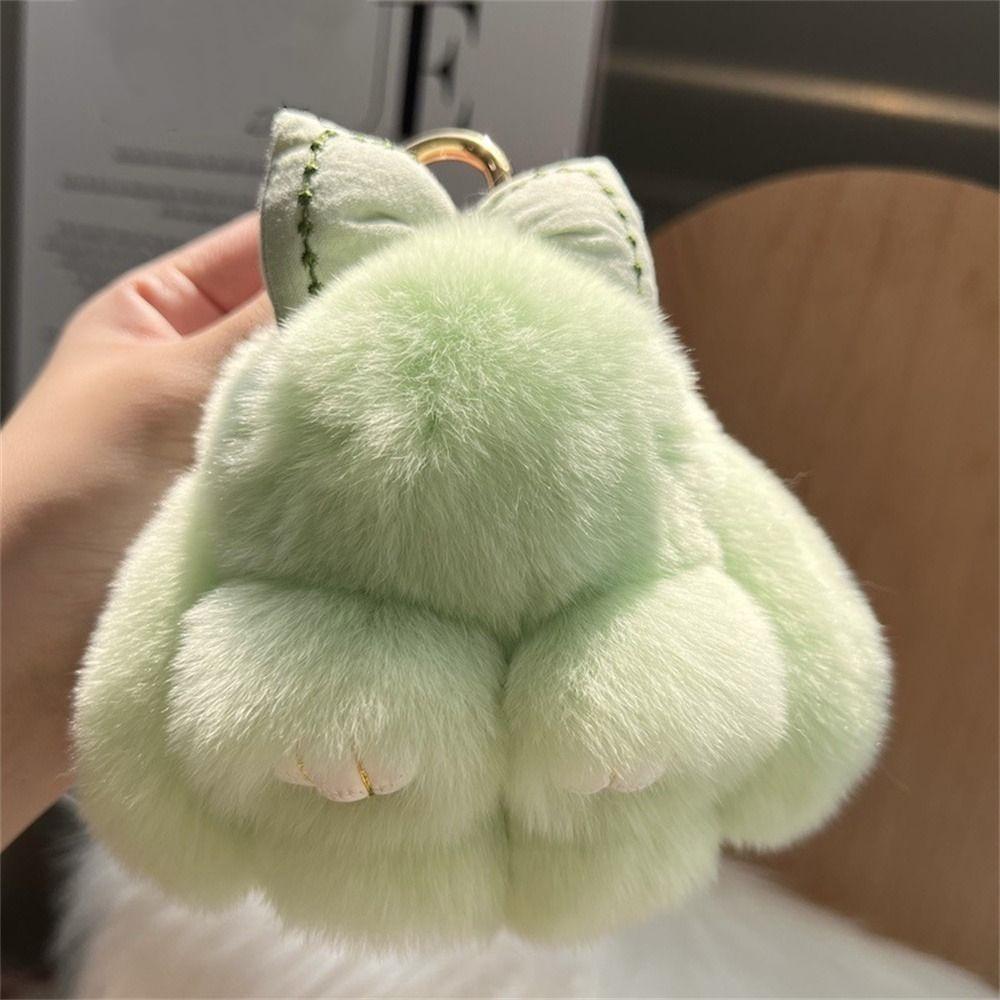 Бантик для волос Кроличий мех Брелок Помпоны Плюшевый кролик Брелок Модный брелок с кроликом Подвеска для пары