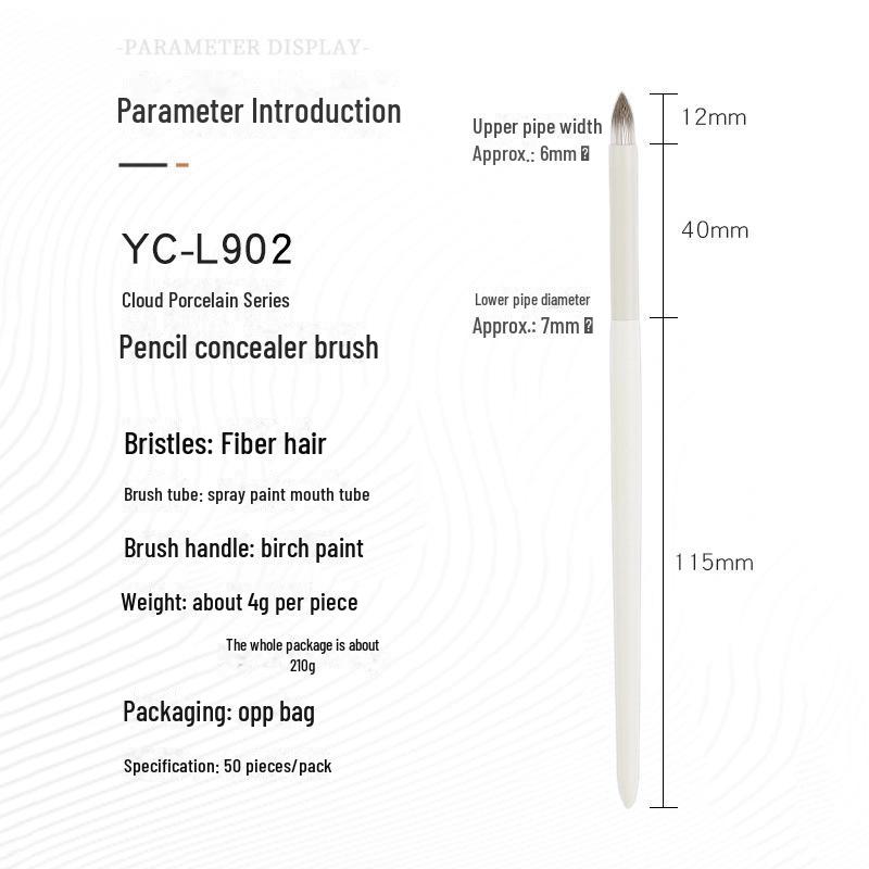 Новая кисть для консилера с фарфоровой головкой Cloud: Точный инструмент для устранения носогубных складок, слезных бороздок, мешков под глазами и темных кругов.