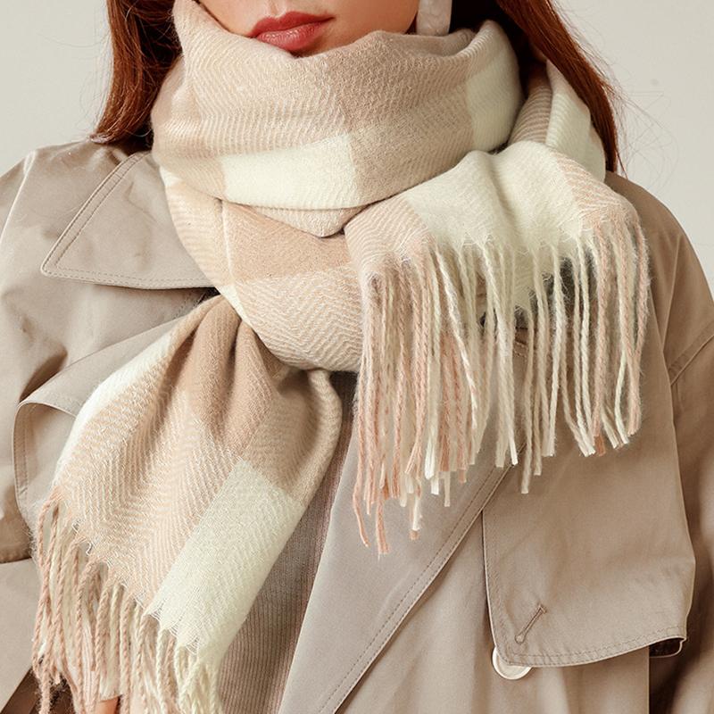Women's Scarf Plaid Warm Long Shawl Autumn Winter