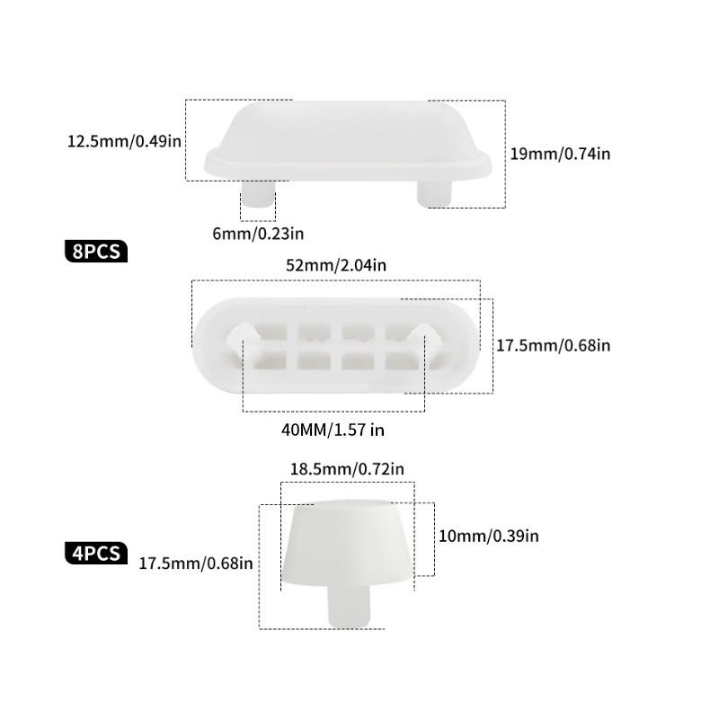 12PCS  Silicone Toilet Seat Buffer Kit – Universal Shock Absorber Pads Prevent Slamming & Noise, Easy Install, Durable