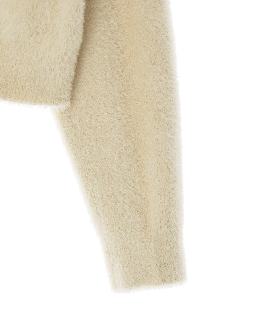 LEE Women'S Round Neck Hairy Logo Knit Sand Beige