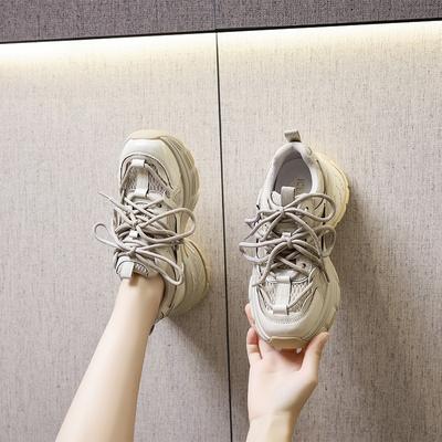 Маленький человек 5 толстоподошвенные папины кроссовки женские осенние новые стразы на внутренней платформе спортивная обувь женская повседневная студенческая обувь женская