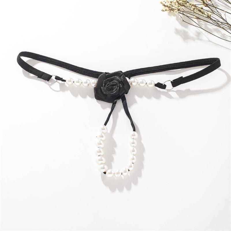 Сексуальные кружевные стринги, женские стринги с открытой промежностью и жемчугом, трусы, горячее эротическое нижнее белье