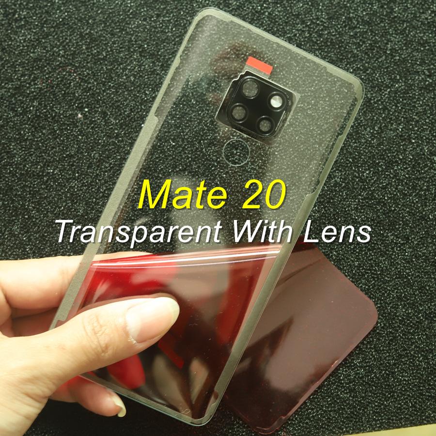 Прозрачное стекло для Huawei Mate 10 20 30 Pro, задняя дверь с аккумулятором и объективом камеры