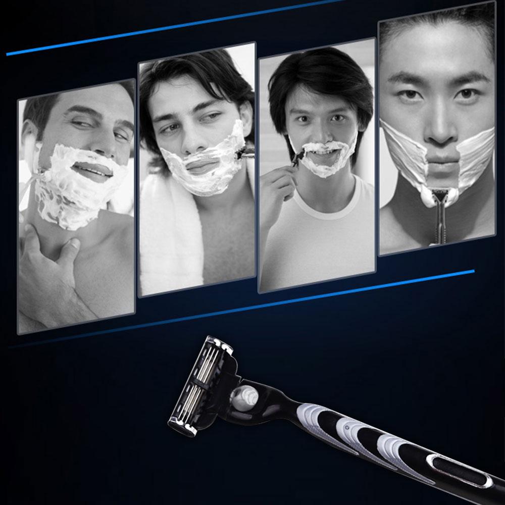 1Pc Shaver Holder 4Pcs Blades Men's Razor Blades Hair Removal Shaving Razors