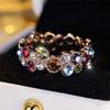 Роскошное женское кольцо с синим, красным, радужным цирконием и камнем, винтажное обручальное кольцо цвета розового золота, свадебные украшения для женщин