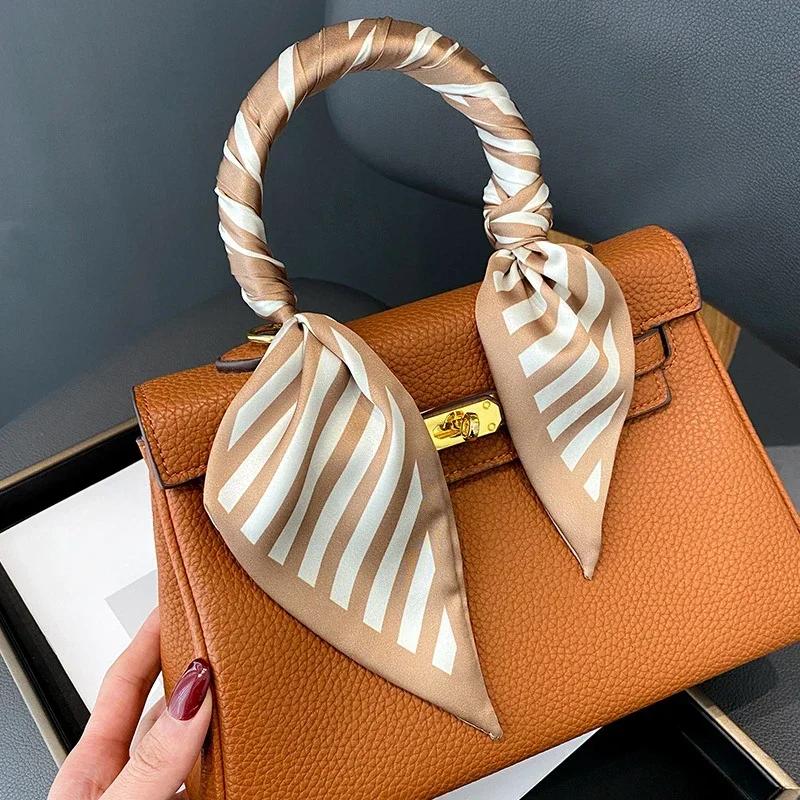 New Striped Fashion Silk Ribbon Spring/Summer Versatile Scarf Long Women's Twill Neckerchief Soft Satin Headband