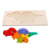 Детская деревянная головоломка Dino Colors 3D Когнитивная интерактивная Животные Монтессори Игрушки для Детей