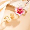 3Pcs/set Flower Shape Toe Ring Geometric Outline Geometric Jewelry Flower Toe Band  Vacation Outfit