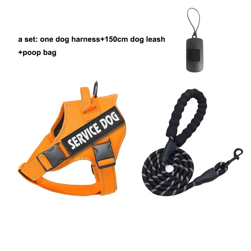 Премиальная шлейка для служебной собаки Светоотражающая, дышащая и регулируемая - Идеально подходит для питомцев эмоциональной поддержки всех размеров В комплекте 4Rem