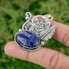 Daughters Day Deal Natural Sodalite 925 Silver Sister Bezel Boho Pendant Jewelry