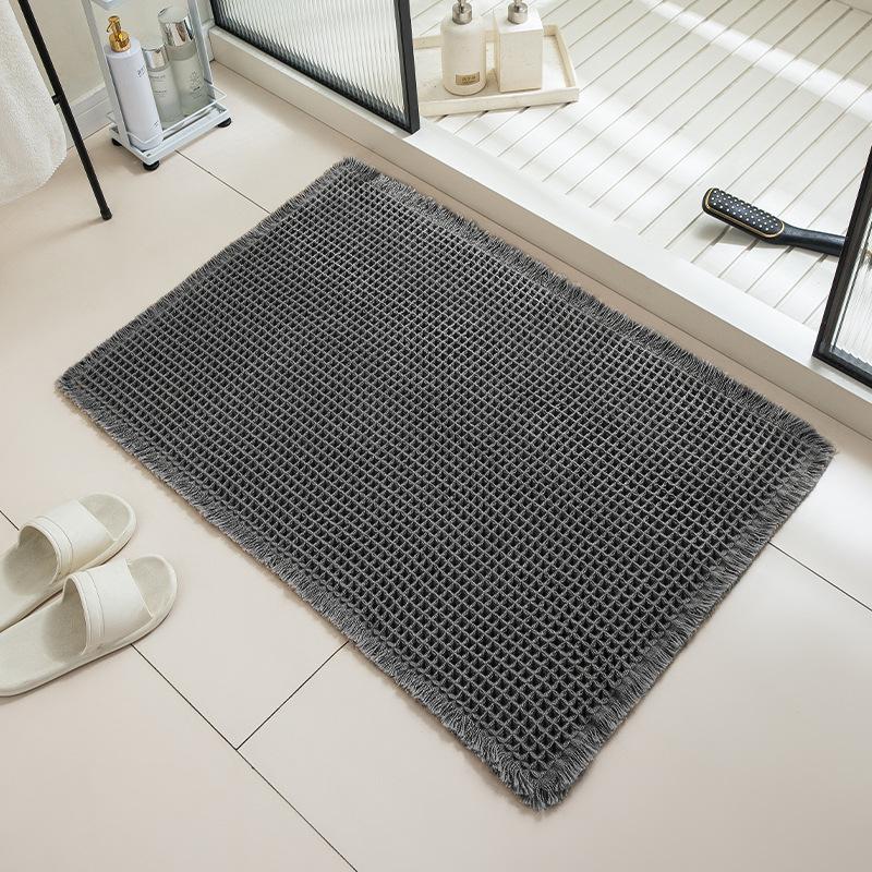 Non-Slip Bathroom Carpet Doormat Floor Mat Thicker Linen Woven Bath Mat Bathroom
