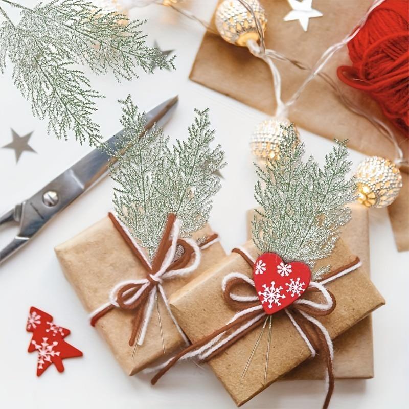 24-Pack Artificial Pine Needle Branches -Faux Green Cedar Sprigs for DIY Garlands, Home Garden Decor