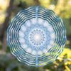 10 Inch Dreamy Floral Wind Chime with 360 Spinner Vibrant Blue White Pattern Garden Decor Perfect Gift for Friends Family Summer Spring