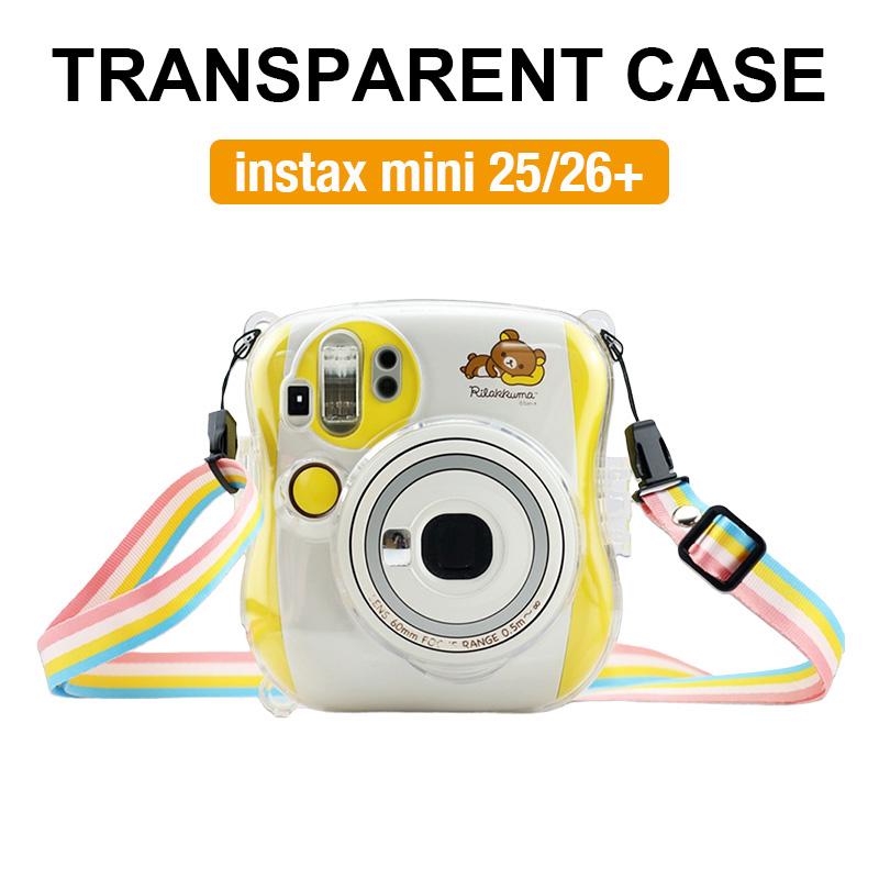 [Пленка Лаборатория] Instax Mini 25/26+ Прозрачный Чехол Защитный Чехол для Камеры с Ремешком CAA06