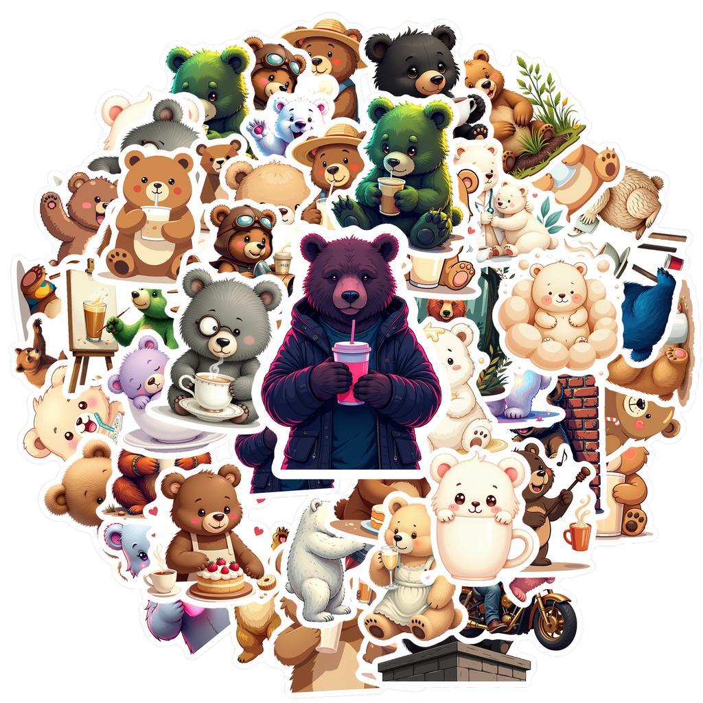 35-150pcs Different Bear Cartoon Stickers Waterproof Graffiti Diy Decorated Laptop Suitcase Guitar Classic Pvc Decals Reward
