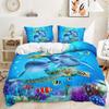 Dolphin Duvet Cover Set Single Double Size 3D Printed Bedding Kids Boys Girls Dolphin Turtle Sea Animals Decor for Home Textiles