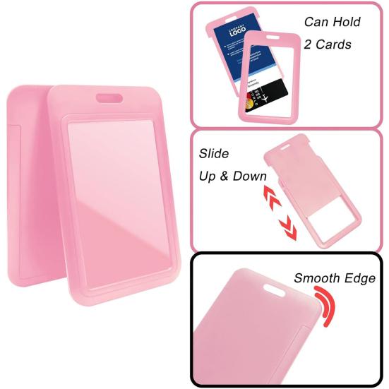 ID Card Holder Slide Cover Transparent Window Hanging Hole Protective Certificate Holder Stationery Students Nurse Office Workers Name Card Protector