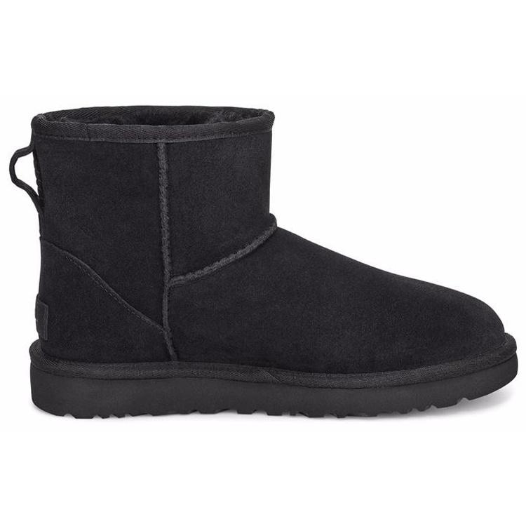 (WMNS) UGG Classic Mini UGG Резиновый логотип 'Черный' Женские 1108231-BLK