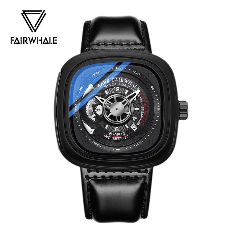 Mark Fairwhale 5052 Wristwatches Original Man Watch Leather Quartz Watch Luxury Waterproof Male Relgios Masculino Reloj Hombre