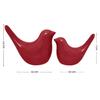 Creative Red Glossy Ceramic Birds Figurines Home Decorations Accessories Party (Pack of 2, Red)