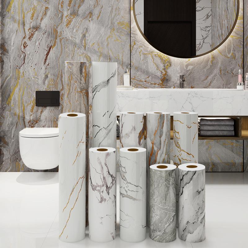 Grey Gold Marble Contact Paper Self Adhesive Marble Wallpaper Peel and Stick Removable Contact Paper For Wall Countertops