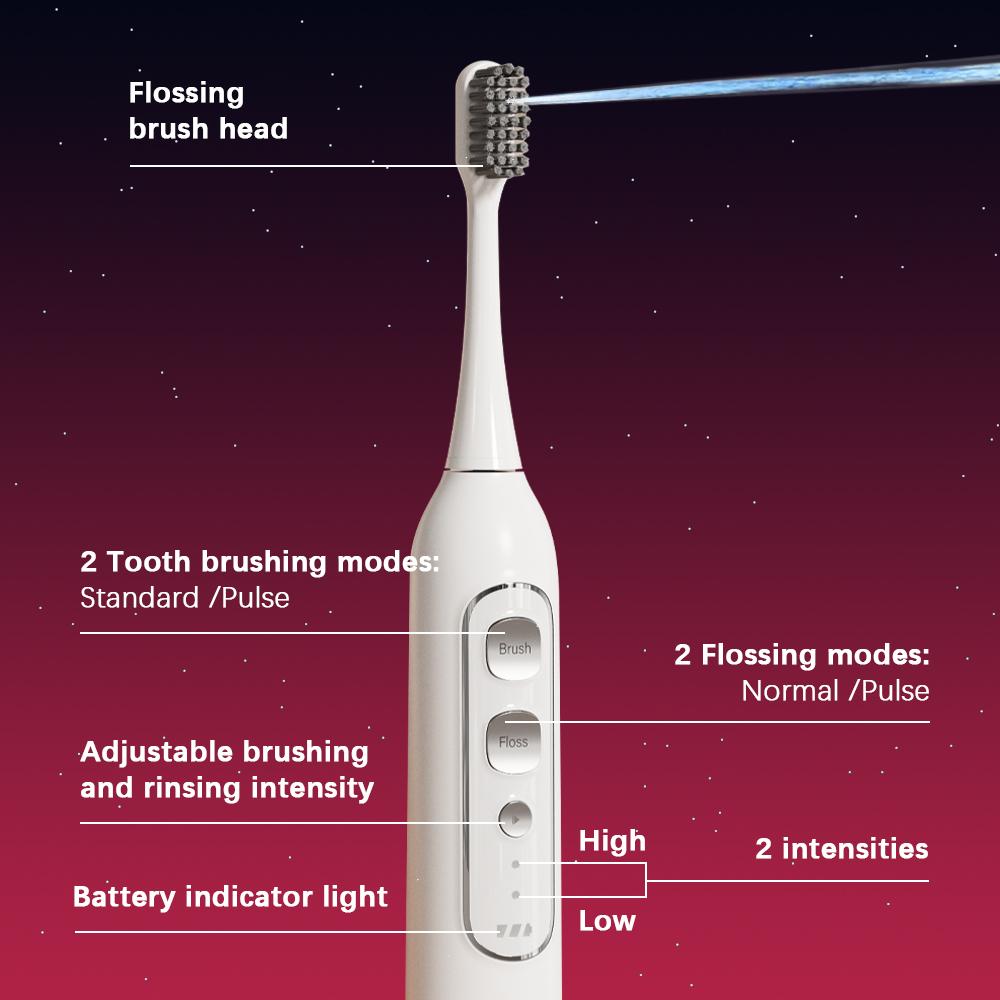 3-in-1 High-Frequency Timed Ultrasonic Electric Toothbrush Soft Smart LED IPX7 High-End Multifunctional Dental Care Teeth