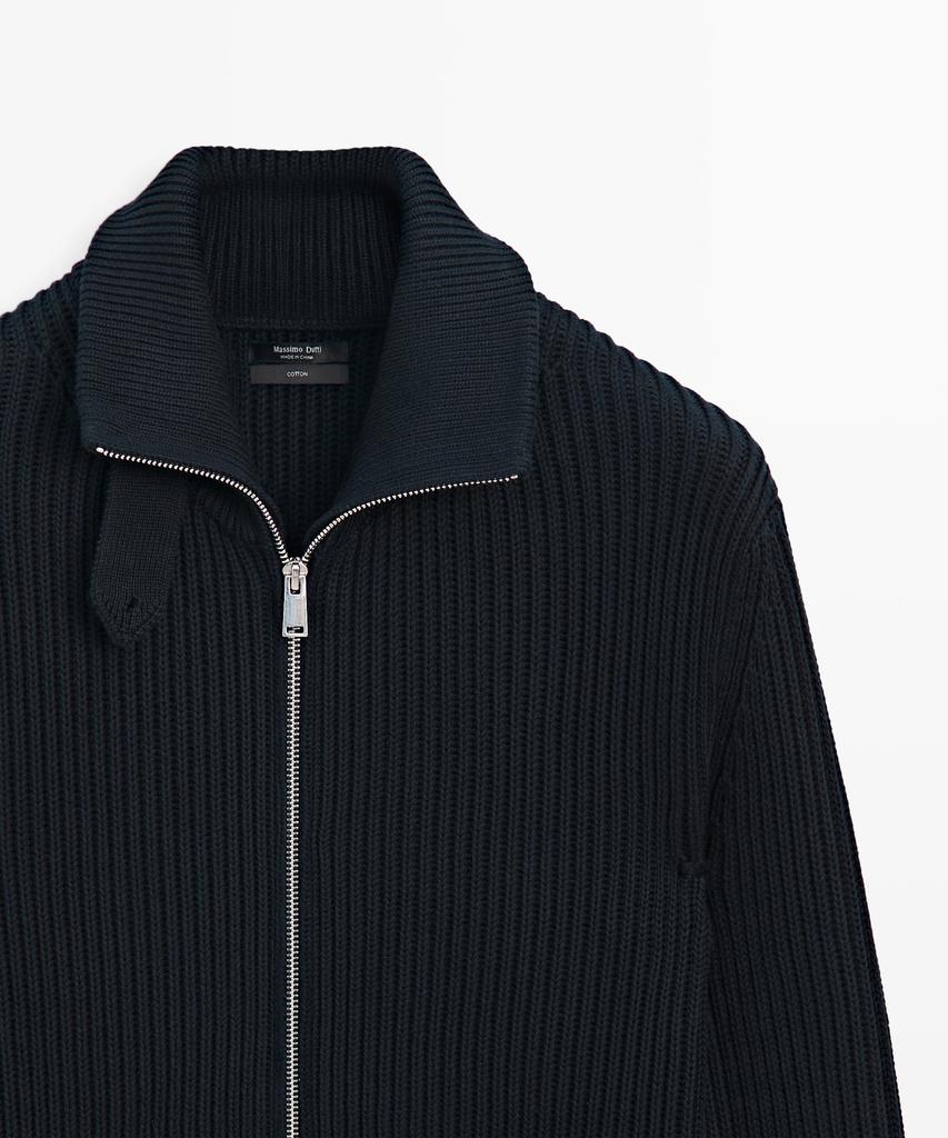 Кардиган Massimo Dutti из 100% хлопка с деталью на воротнике