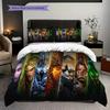 Fantasy Warriors Unite Bedding (1 * duvet cover + 2 * pillowcase, without core) 2D Flat Soft and comfortable Christmas birthday gift