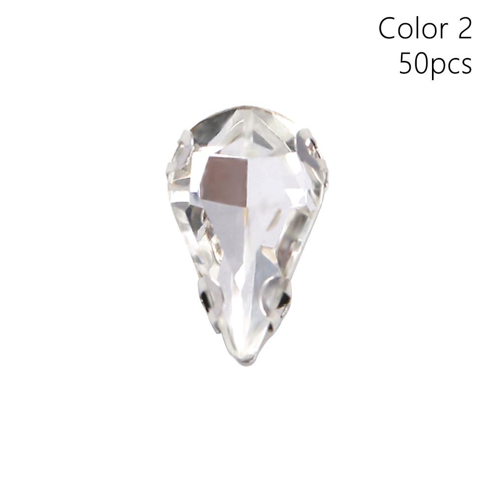 50 шт./упак. Пришивные блестящие стразы для шитья, форма капли воды, бриллиантовые бусины, украшение для рукоделия