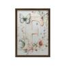Letter "F" In Bloom - Decorative Poster Letter "F" In Bloom - Decorative Poster, 30X40 Cm, Dark Brown Wooden Frame, 230 Gsm Matte Paper