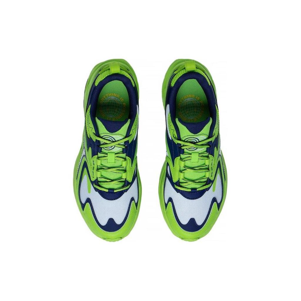 Li Ning Meteor прочные дышащие низкие кроссовки мужские кроссовки зеленые синие белые ARXT009-1