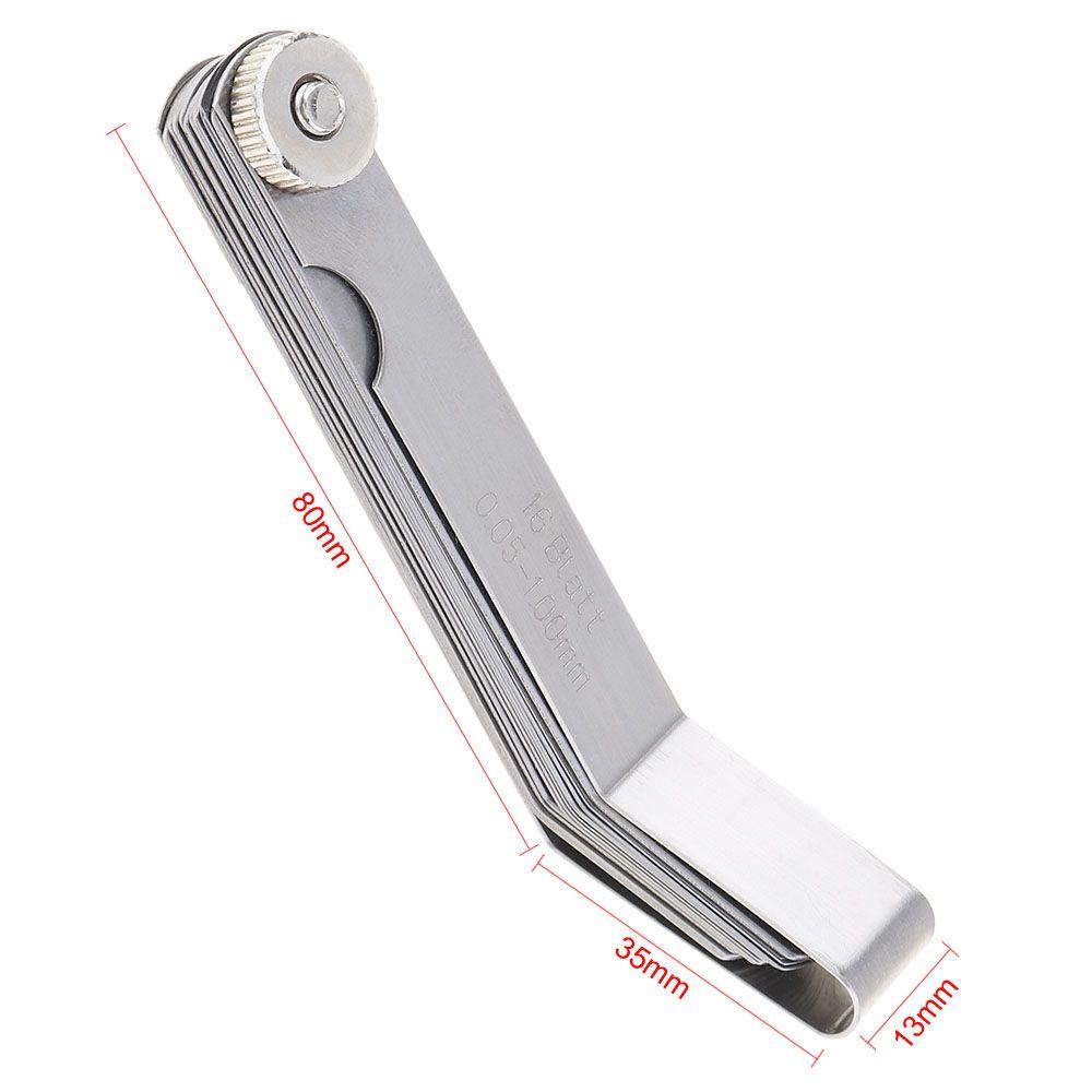 Измеритель смещения клапана из нержавеющей стали 0,05-1,0 мм, метрический, 100 мм, щуп