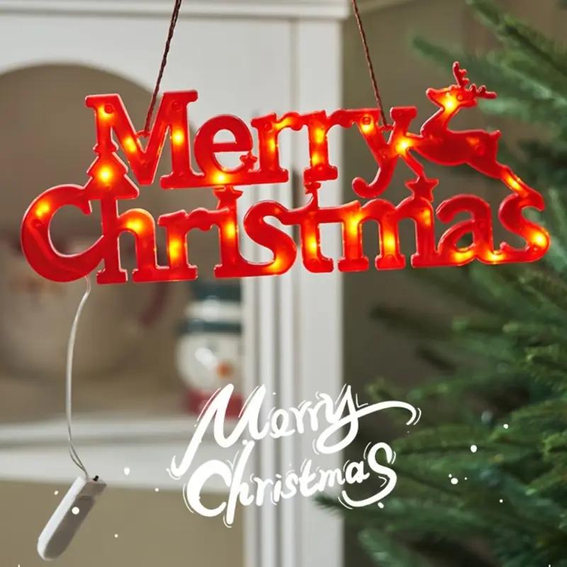 Светодиодная 3D буква Merry Christmas, световая вывеска, настольная табличка, праздничная вечеринка, домашнее украшение, орнамент, декор