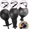 Soft Black Inflatable Pump Inflatable Plug Dildo Expander Expandable Inflatable Plug Adult Product