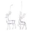 Elk Pendant Acrylic Reindeer Ornament Christmas Tree Clear Deer Dancing Hanging Figurine Xmas Tree Party Supplies