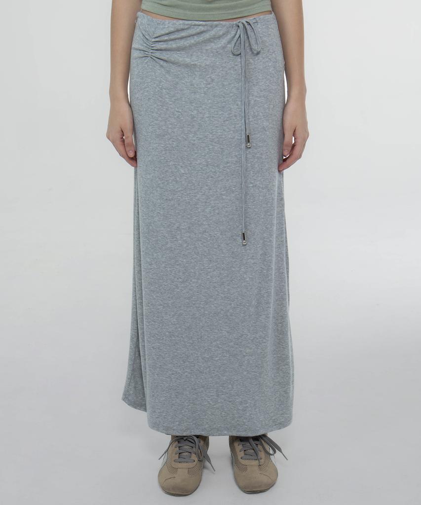 Chix Metal Tip Strap Drape Maxi Skirt Black