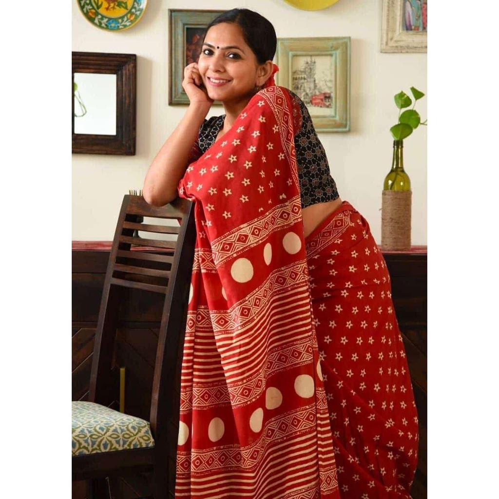 Stylish Casual Wear & Office Wear Saree for Women, Blouse (Need To Be Stitched As Per Size And Fit)