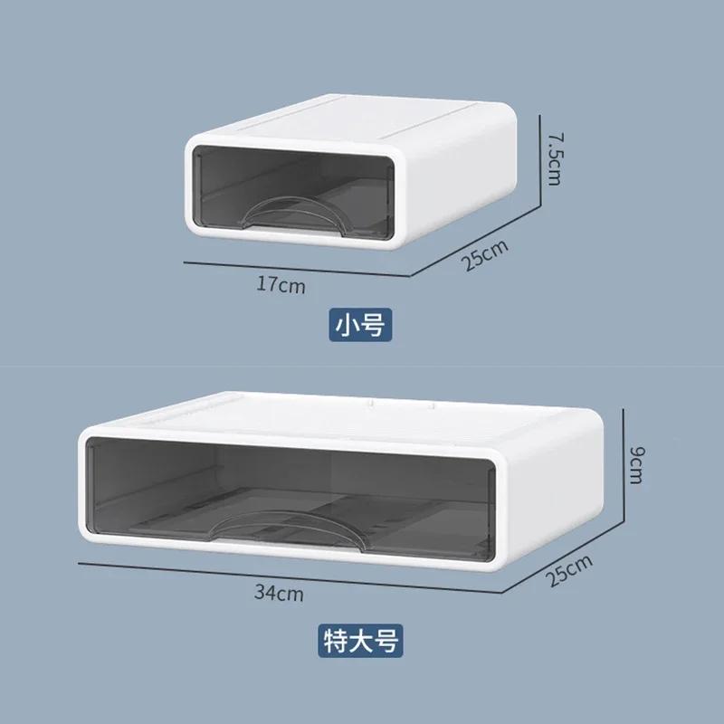 Пластиковая коробка, настольный органайзер, ящик для хранения косметики, штабелируемый контейнер для ювелирных изделий, большая маска, офисное хранение лекарств, пылезащитный