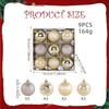 9 Pieces Christmas Ball Ornaments Tree Decorations 2.36" Round Shaped for Indoor