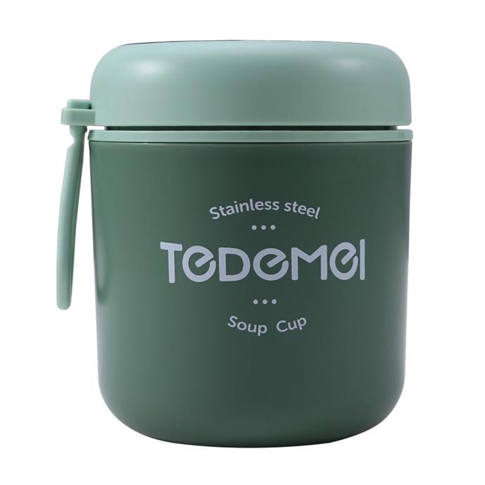 Ланч-бокс из нержавеющей стали, чашка для питья с ложкой, термос для еды, изолированный термос для супа, контейнер для завтрака