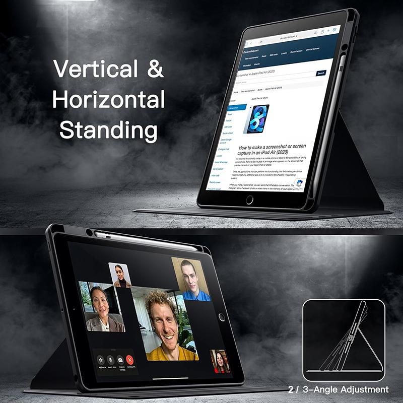 Rotating Case for iPad Air 10.5 Inch & iPad 10.2 Inch With Built-in Pencil Holder 360 Degree Rotating Stand Protective Cover