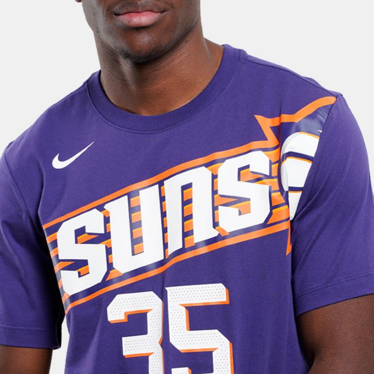 Nike Мужская футболка с коротким рукавом и круглым вырезом с принтом букв Kevin Durant Phoenix Suns, фиолетовая FD9807-573