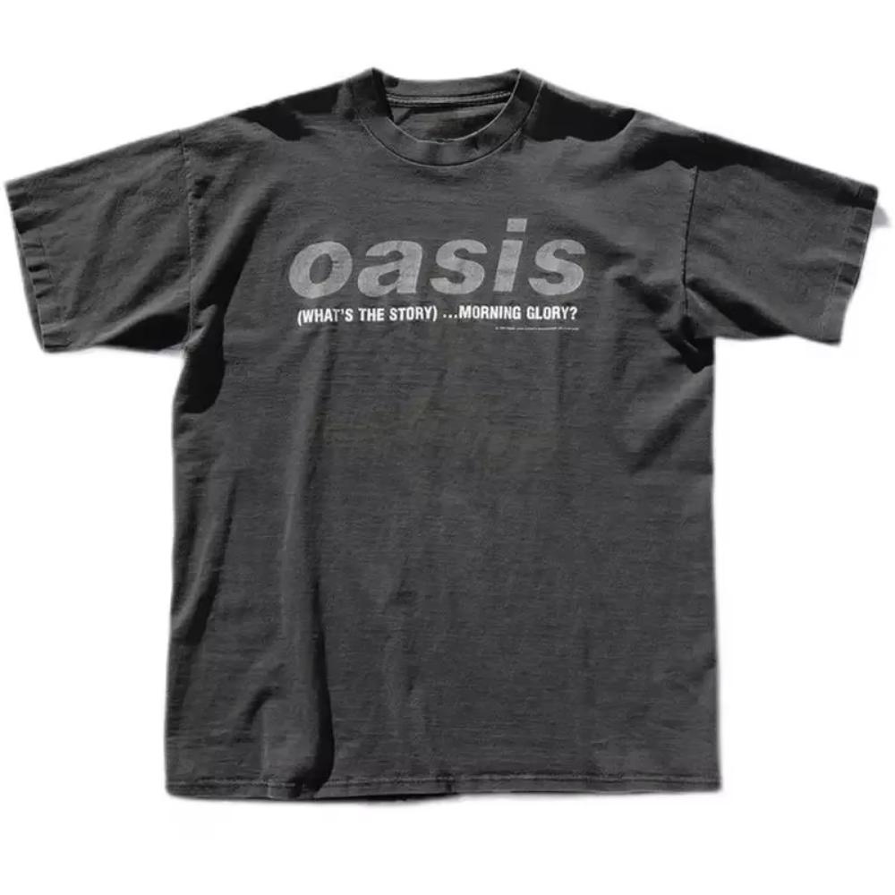 Летняя новая футболка Oasis Band мужская женская в стиле гавани хлопковая оверсайз уличная повседневная свободная с коротким рукавом летние винтажные топы
