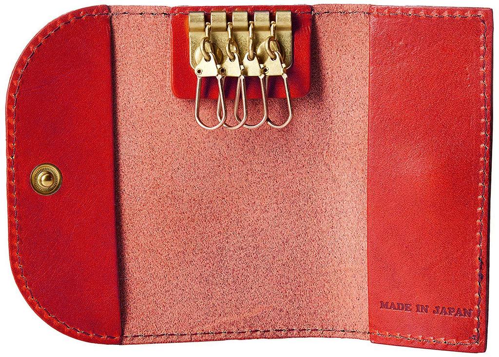 Кейс для ключей Red2 из кожи Tochigi, Сделано в Японии, Для мужчин и женщин, Отделения для карт, Кейс для смарт-ключа, Совместим со смарт-ключом, Натуральная кожа, Выделанная коровья кожа