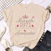 50 Ans 50th Years Birthday T-shirts Women Y2K Manga T Shirt Girl 2000s Y2k Funny Clothing