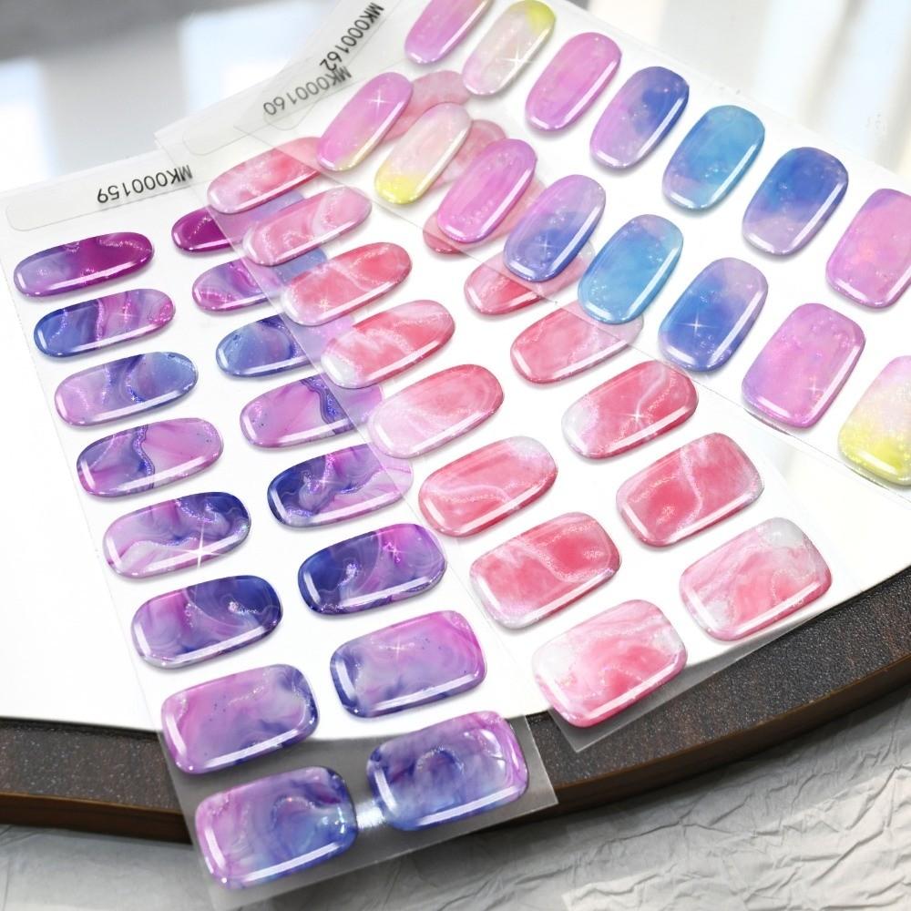 Self-Adhesive Manicure Stickers 16 Tip Full Cover Nail Wraps for DIY Manicure