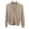 FOXEY Cashmere Blend Long Sleeve Knit Jacket 38 Beige Women Used