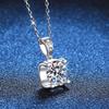 D цвет 0,5/1/2CT Блестящий муассанитовый кулон круглой огранки для женщин Лабораторное бриллиантовое ожерелье из стерлингового серебра 925 пробы пройти тест GRA