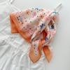Retro Countryside Small Square Scarf French Artistic Cotton And Linen Scarf Women'S Spring And Autumn Summer Sun Shading And Sun Protection Headscarf